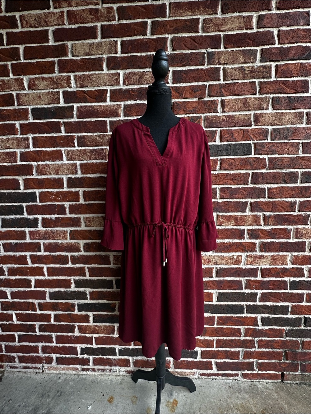 Maurices Burgundy Drawstring Waist Mini Dress